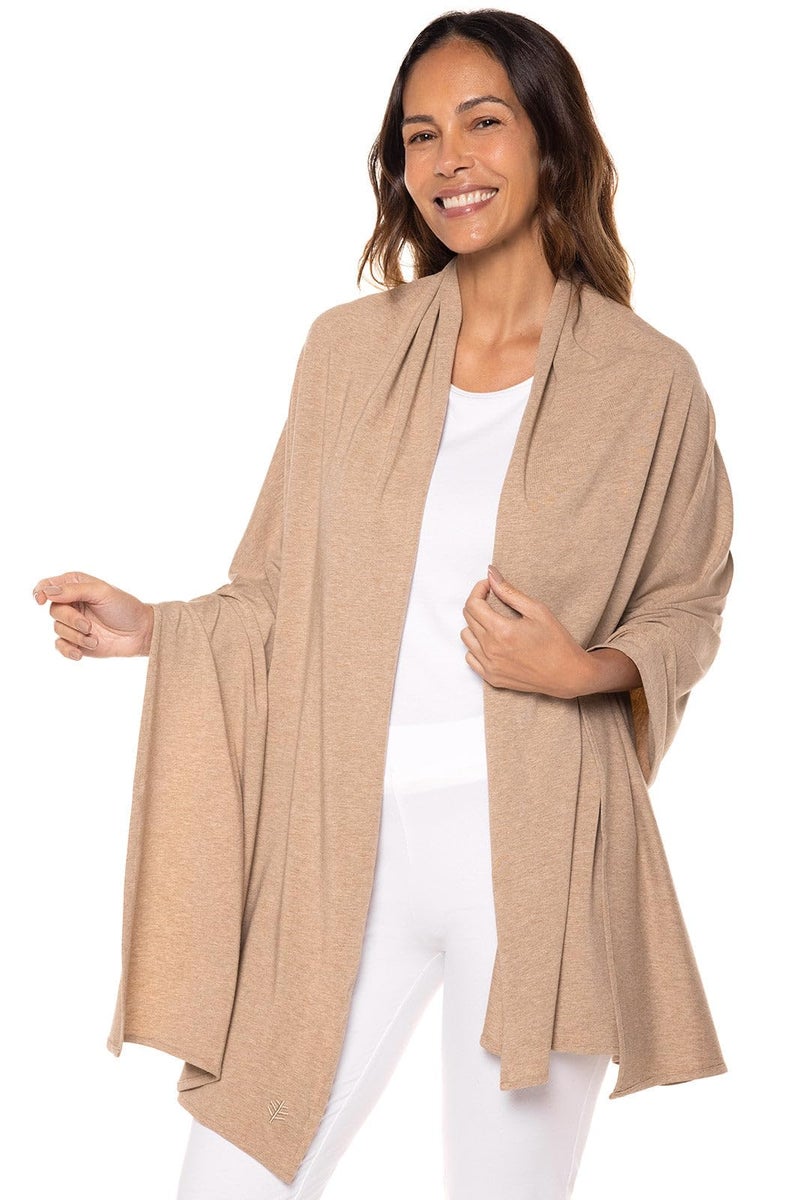 Coolibar Beach Shawl - UPF 50+ Sun Protection - Sanibel in Dark Taupe Heather - Image 3