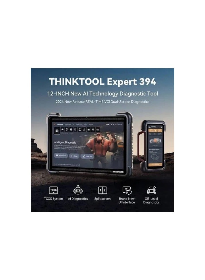 فكر في السيارة ثنك تول إكسبرت 391 – جهاز تشخيص احترافي 2025 مع برمجة أونلاين، دعم فيديو مزدوج عن بُعد، شاشة 10 بوصة، نظام TCOS، سعة تخزين 128GB، تشخيص شامل بمستوى الوكالة، دعم اختياري للمركبات الكهربائية والشاحنات الثقيلة - Image 1