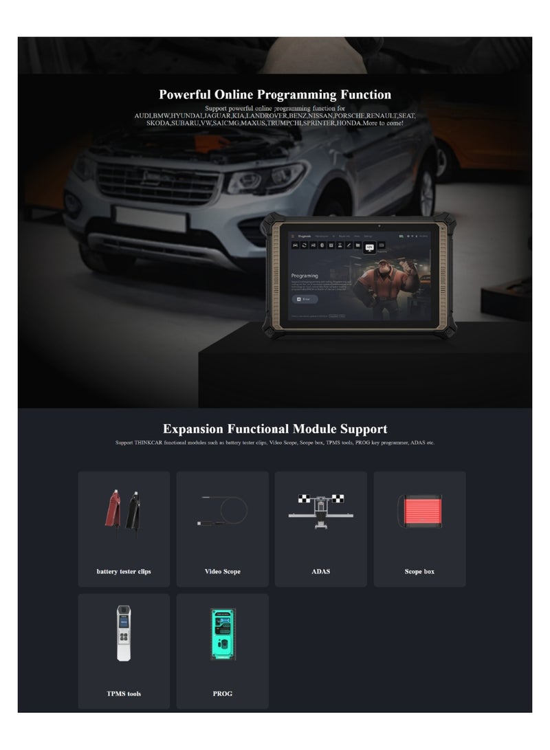 فكر في السيارة ثنك تول إكسبرت 391 – جهاز تشخيص احترافي 2025 مع برمجة أونلاين، دعم فيديو مزدوج عن بُعد، شاشة 10 بوصة، نظام TCOS، سعة تخزين 128GB، تشخيص شامل بمستوى الوكالة، دعم اختياري للمركبات الكهربائية والشاحنات الثقيلة - Image 3