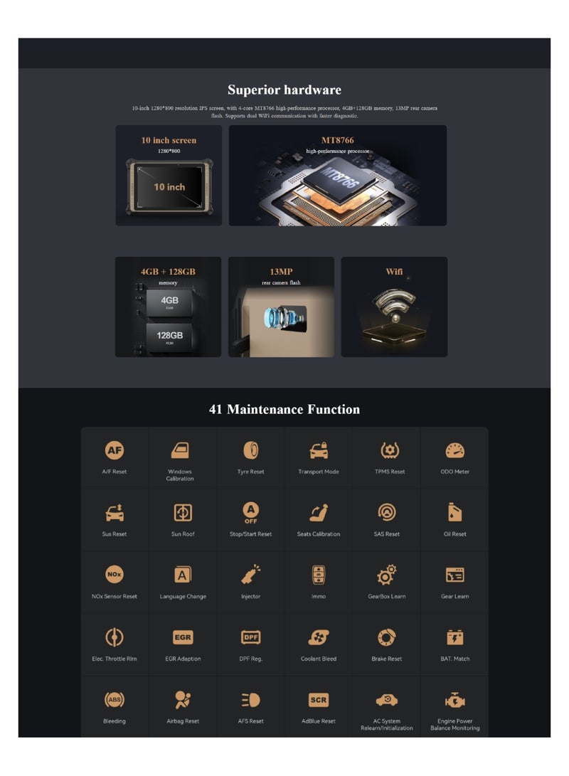 فكر في السيارة ثنك تول إكسبرت 391 – جهاز تشخيص احترافي 2025 مع برمجة أونلاين، دعم فيديو مزدوج عن بُعد، شاشة 10 بوصة، نظام TCOS، سعة تخزين 128GB، تشخيص شامل بمستوى الوكالة، دعم اختياري للمركبات الكهربائية والشاحنات الثقيلة - Image 4