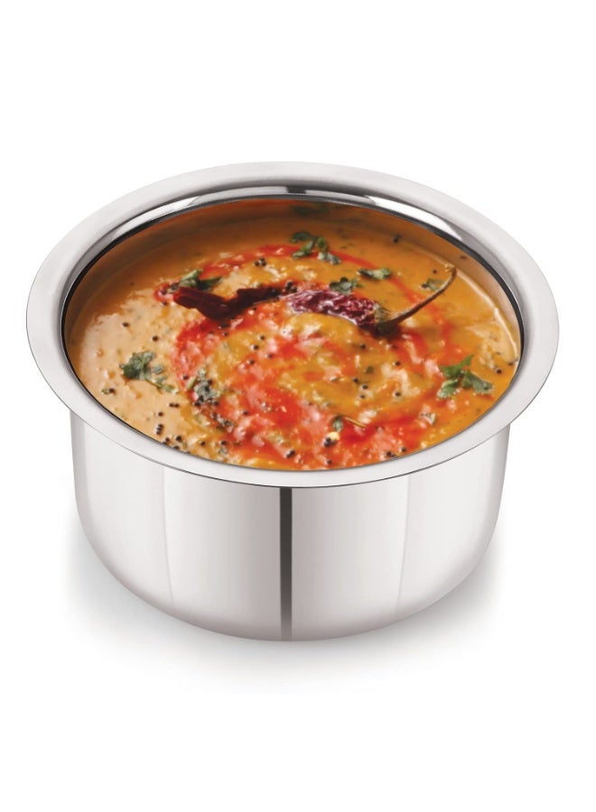 Neelam Stainless Steel 17 22G Flat Bottom Tope, 5850 ml, Silver - Image 3