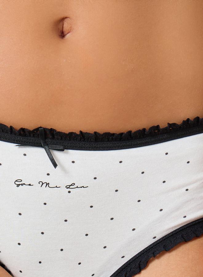 Styli Pack of 4 - Cotton Polka Dot Print Hipster Brief - Image 4