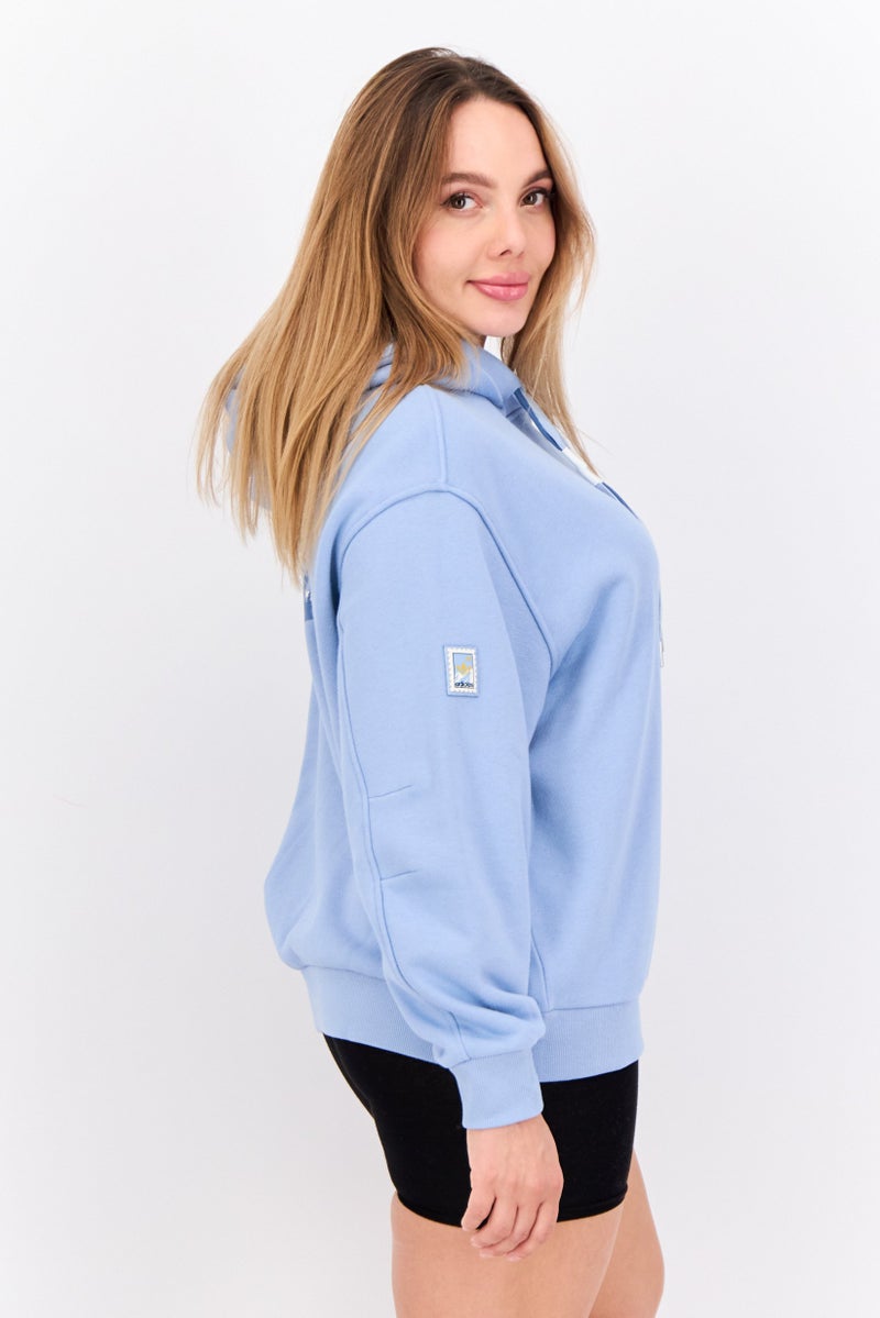 adidas Originals Women Sportswear Fit Long Sleeve Outdoor Hoodies ,Light Blue  - Image 2