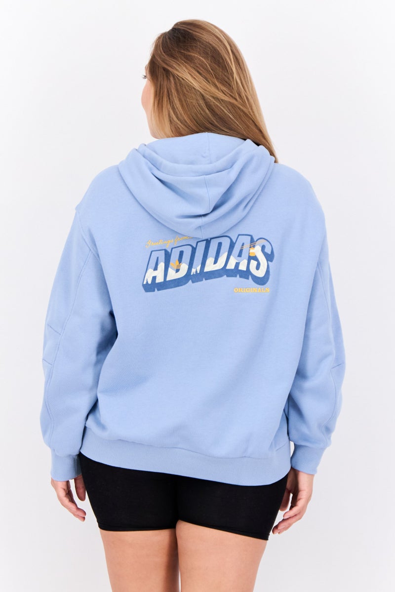 adidas Originals Women Sportswear Fit Long Sleeve Outdoor Hoodies ,Light Blue  - Image 3