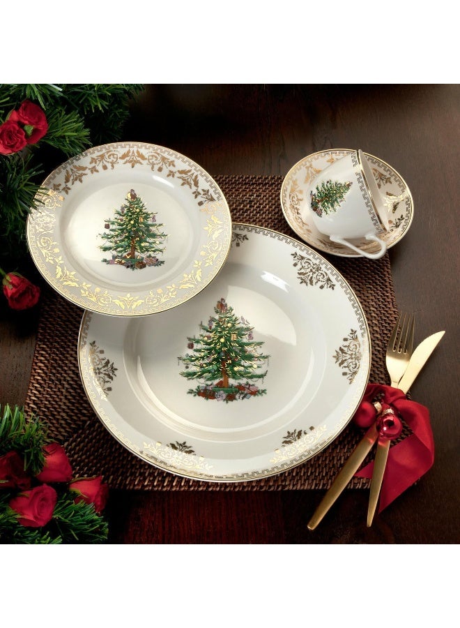 Spode Christmas Tree Gold 4-Piece Holiday Dinnerware Set - Image 2