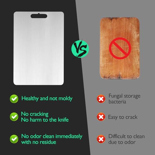 IGRARK Titanium Cutting Board, Cutting Boards For Kitchen, 2 Pack Double-Sided Food-Grade Titanium Cutting Board For Cutting Meats, Fruits And Vegetables - Image 2