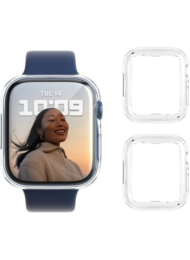 جراب حماية لساعة Apple Watch iWatchS8، جراب ساعة TPU مطلي بالكهرباء، جراب حماية مدمج، جراب ناعم - اللون: ذهبي وردي - الأبعاد: 42 مم (ينطبق على الجيل 1/2/3 من Apple Watch)