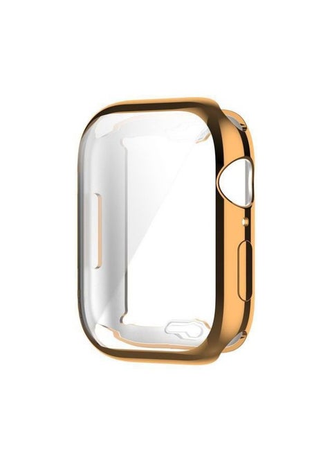 جراب حماية لساعة Apple Watch iWatchS8، جراب ساعة TPU مطلي بالكهرباء، جراب حماية مدمج، جراب ناعم - اللون: ذهبي وردي - الأبعاد: 42 مم (ينطبق على الجيل 1/2/3 من Apple Watch)