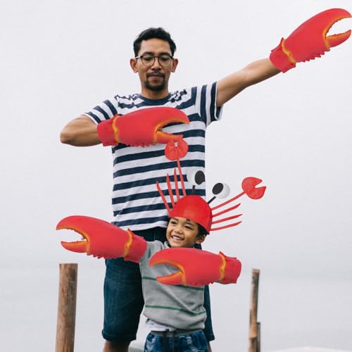 Valentoria Funny Lobster Crab Hands Gloves Hat Cap Cospaly Party Costume Props Halloween Toys Funny Gifts for Kids(Gloves^) - Image 3