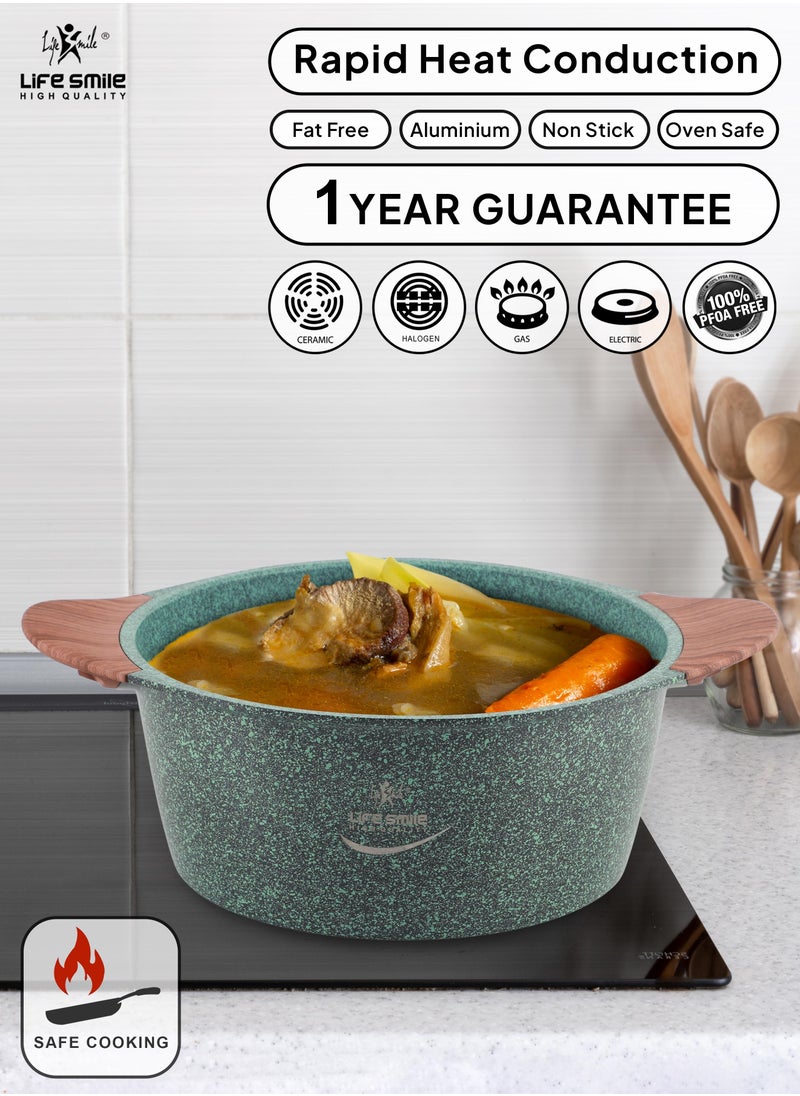Life Smile 8-Piece Granite Cookware Set Kitchen Pots and Pans Set Includes Stock Pots and Frying Pan Non Stick Cookware Sets Healthy 100% PFOA & PFAS Free  - Image 3