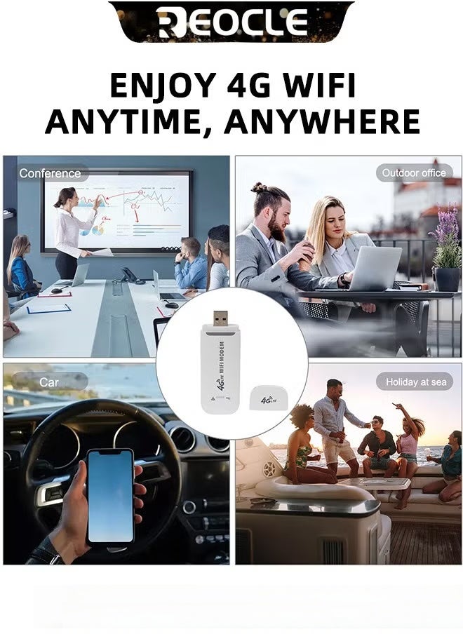 4G LTE USB Network Adapter Wireless WiFi Hotspot Router Modem Stick with Plug and Play & WiFi Hotspot Sharing Function Mobile Travel WiFi Modem Dongle for Phone Computer