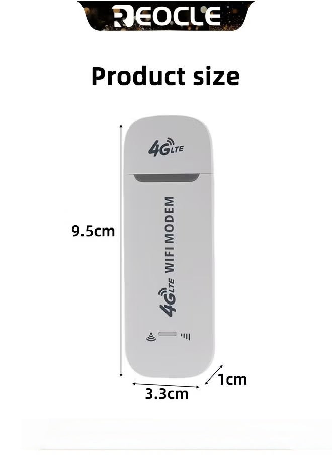 4G LTE USB Network Adapter Wireless WiFi Hotspot Router Modem Stick with Plug and Play & WiFi Hotspot Sharing Function Mobile Travel WiFi Modem Dongle for Phone Computer