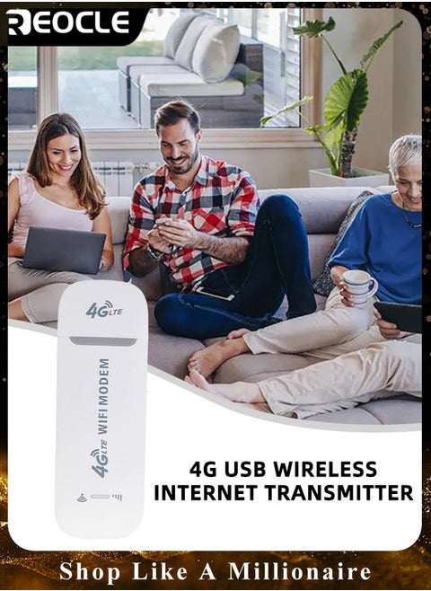 محول شبكة 4G LTE USB لاسلكي، نقطة اتصال واي فاي، مودم، عصا، مع وظيفة التوصيل والتشغيل ومشاركة نقطة اتصال واي فاي، مودم واي فاي للسفر المحمول للهاتف والكمبيوتر