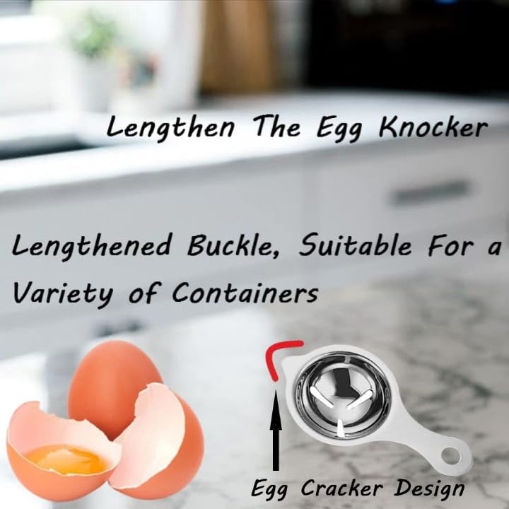 DLEST Stainless Steel Egg Whisks and Separator Hand Push Whisk SemiAutomatic Mixer Egg Yolk Separator Egg Filter Egg Kitchen Tool for Separating Whisking Beating Stirring - Image 4