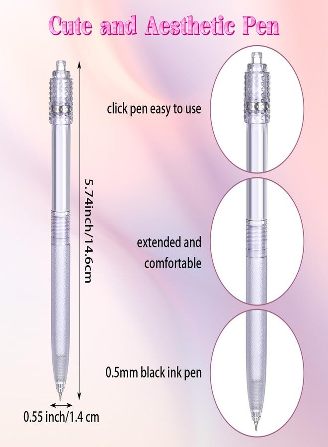 Heclia Fidget Pens for Adults, 2PCS Sensory Pens 0.5mm Fine Point No Bleed Quick Dry Gel Pen for Office, School, Note Taking, Stress Relief, Smooth Writing Ballpoint Pen for ADHD White & Purple - Image 2