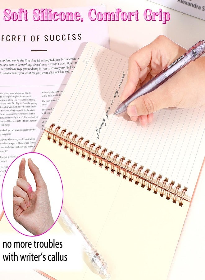 Heclia Fidget Pens for Adults, 2PCS Sensory Pens 0.5mm Fine Point No Bleed Quick Dry Gel Pen for Office, School, Note Taking, Stress Relief, Smooth Writing Ballpoint Pen for ADHD White & Purple - Image 5