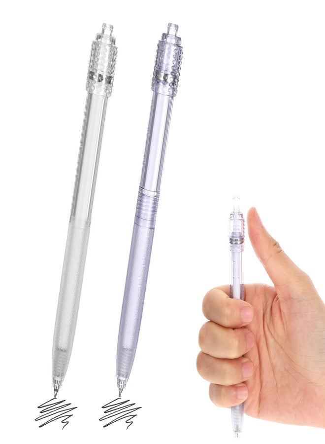 Heclia Fidget Pens for Adults, 2PCS Sensory Pens 0.5mm Fine Point No Bleed Quick Dry Gel Pen for Office, School, Note Taking, Stress Relief, Smooth Writing Ballpoint Pen for ADHD White & Purple - Image 1