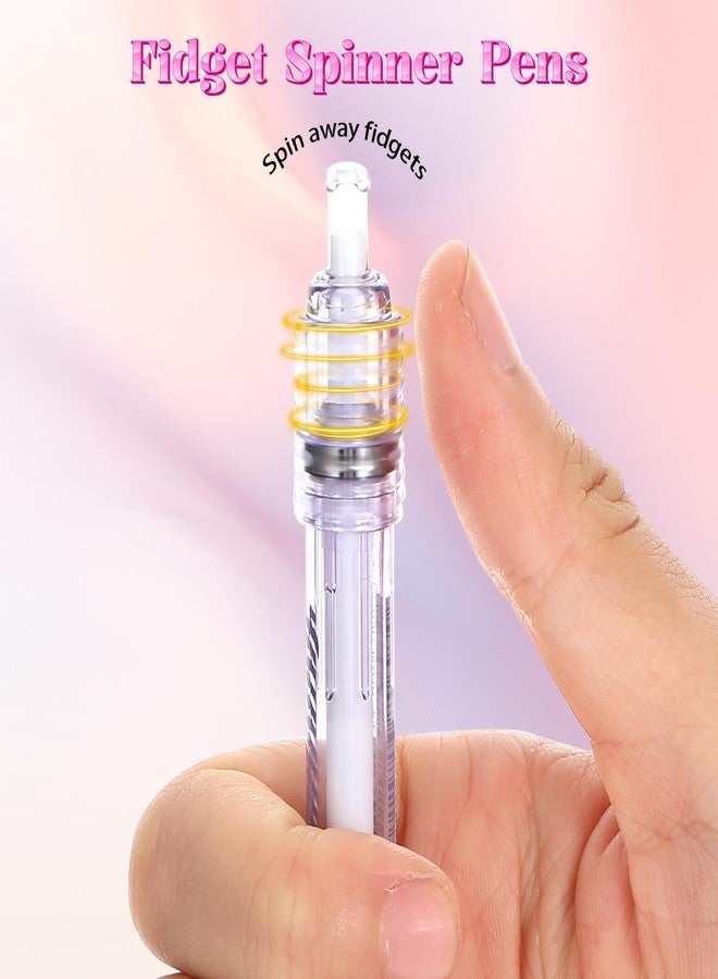 Heclia Fidget Pens for Adults, 2PCS Sensory Pens 0.5mm Fine Point No Bleed Quick Dry Gel Pen for Office, School, Note Taking, Stress Relief, Smooth Writing Ballpoint Pen for ADHD White & Purple - Image 3