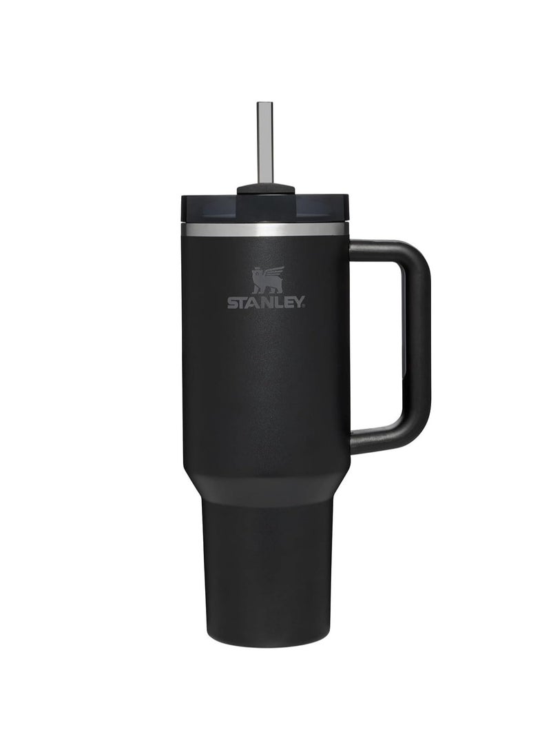 Stanley Stanley cup H2.0 Stainless Steel with Lid and Straw for Water Iced Tea,Coffee and Smoothie,Black,40 oz  - Image 1