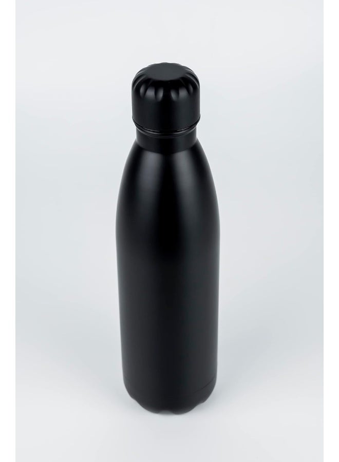 Nessan 500ml Sport Water Bottle Vacuum Insulated Stainless Steel Sport Water Bottle Leak Proof Double Wall Cola Shape Water Bottle, Keep Drinks Hot & Cold Black - Image 2