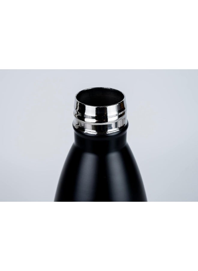 Nessan 500ml Sport Water Bottle Vacuum Insulated Stainless Steel Sport Water Bottle Leak Proof Double Wall Cola Shape Water Bottle, Keep Drinks Hot & Cold Black - Image 4