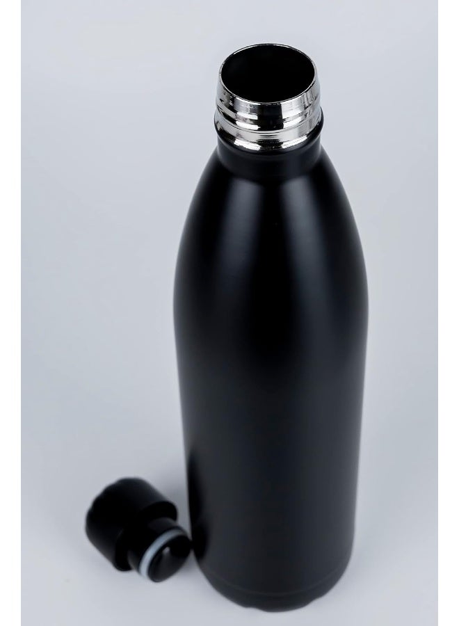 Nessan 500ml Sport Water Bottle Vacuum Insulated Stainless Steel Sport Water Bottle Leak Proof Double Wall Cola Shape Water Bottle, Keep Drinks Hot & Cold Black - Image 3