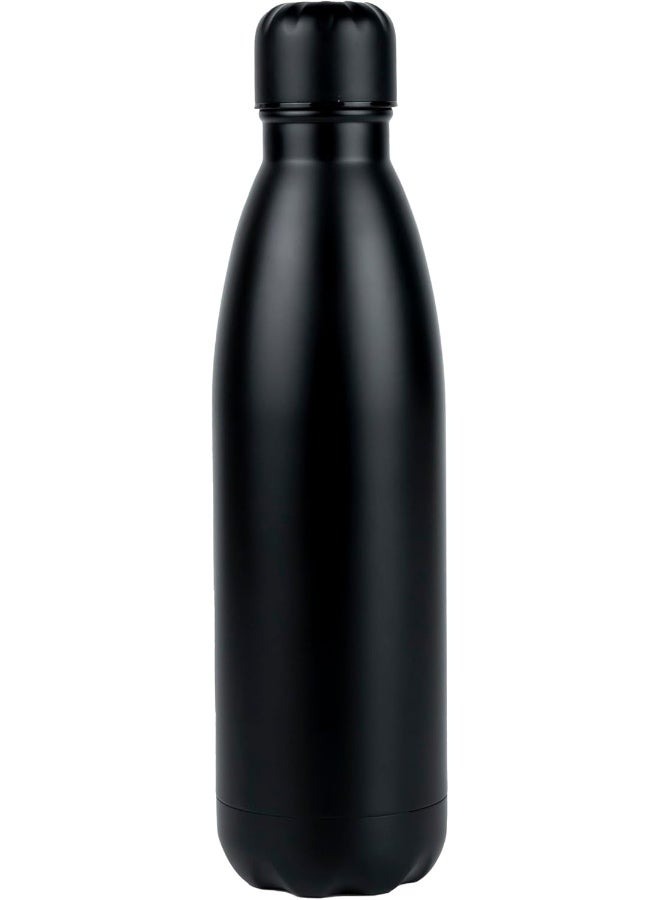 Nessan 500ml Sport Water Bottle Vacuum Insulated Stainless Steel Sport Water Bottle Leak Proof Double Wall Cola Shape Water Bottle, Keep Drinks Hot & Cold Black - Image 1