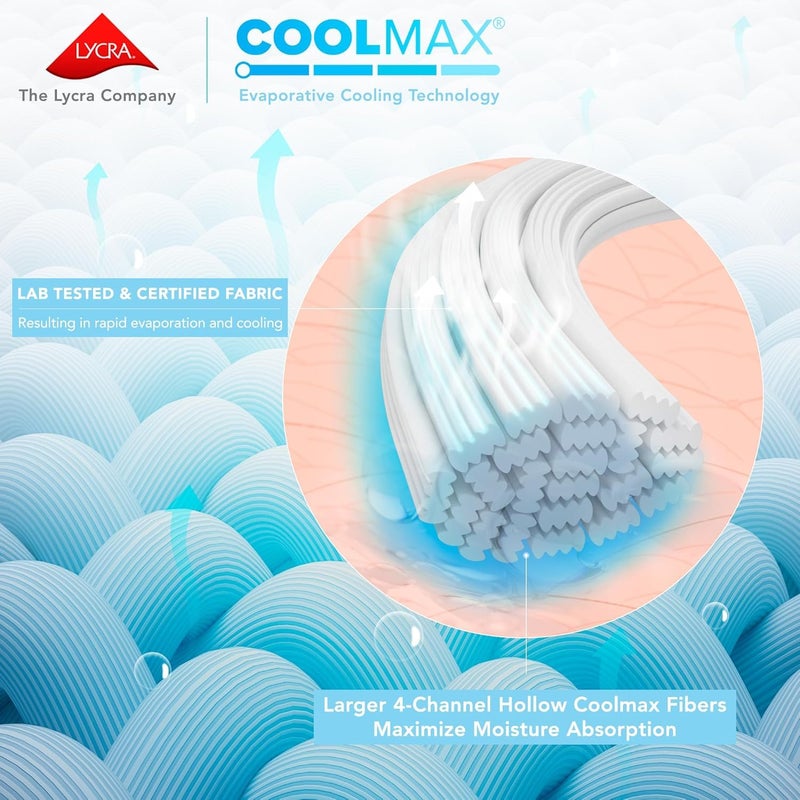 Comfort Spaces King Cooling Sheets, Moisture Wicking Coolmax Sheets, Soft, Colorfast Sheet Set, Cooling Bed Sheets For Hot Sleepers, Elastic Deep Pocket Fits Up to 16" Mattress, King White 4 Piece - Image 2