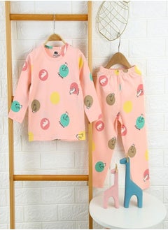 Multi Animal Printed Pyjama Set Pink