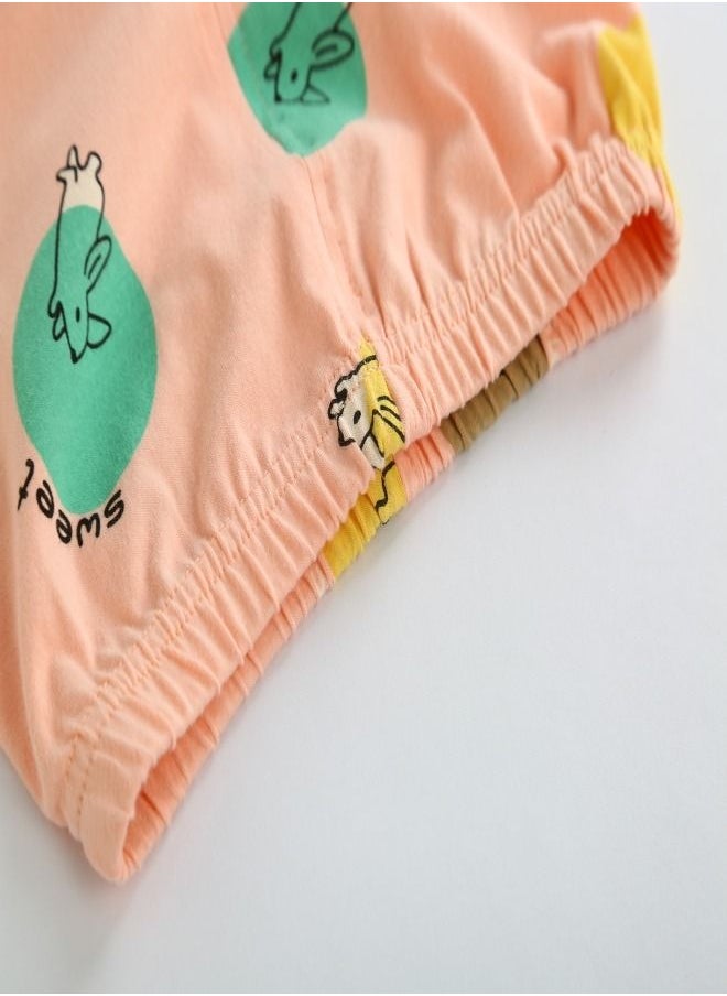 Elephant Paradise - Multi Animal Printed Pyjama Set Pink - Image 1