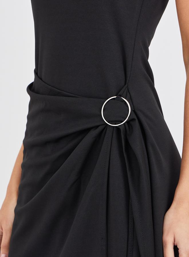 Styli Plain Strappy Sheath Maxi Dress with Buckle - Image 4