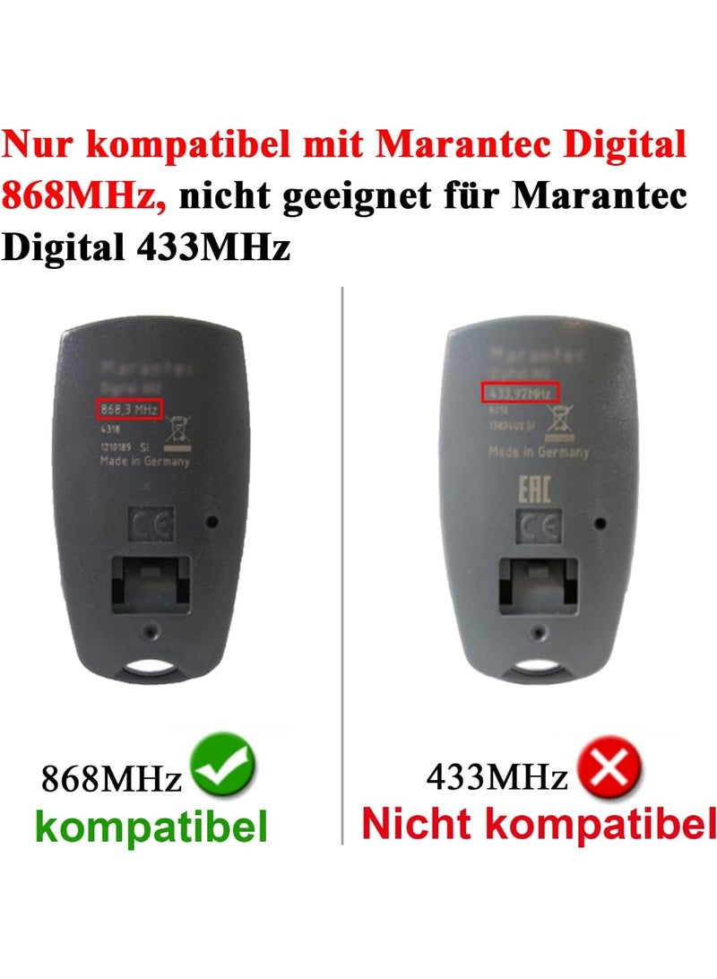Hansender Garage Door Opener Compatible with 868 MHz Marantec Digital 302, 384, 304, 313, 321, 323, 131 868 Remote Control, Pack of 1 - Image 2