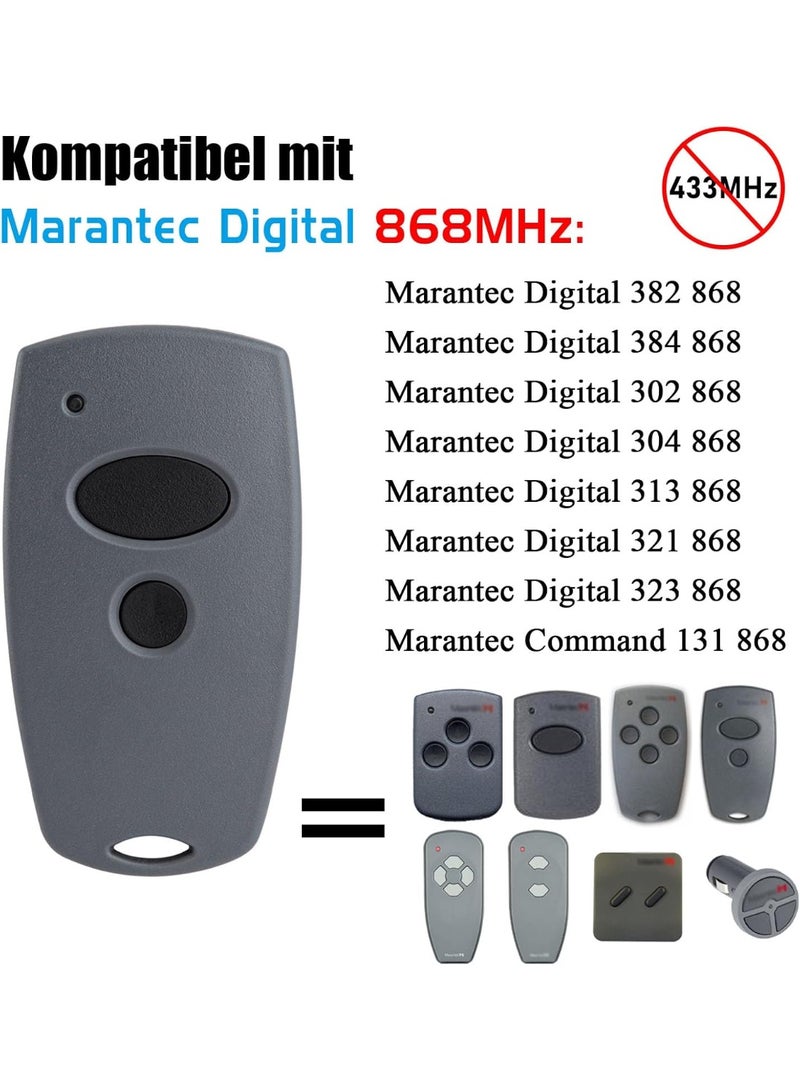 Hansender Garage Door Opener Compatible with 868 MHz Marantec Digital 302, 384, 304, 313, 321, 323, 131 868 Remote Control, Pack of 1 - Image 3