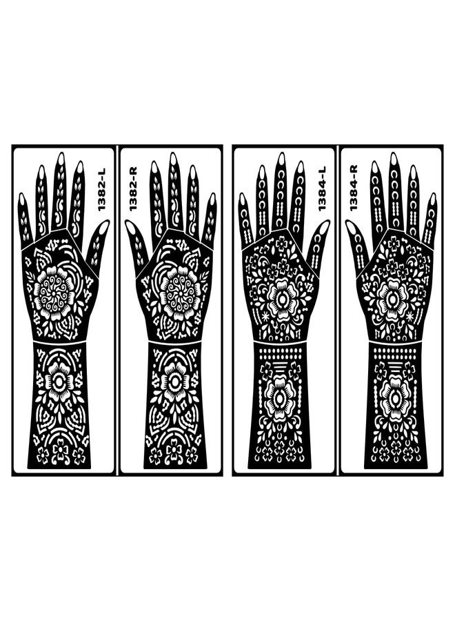 ORDERSHOCK Quick Backhand & Front Hand Mehndi Stencil Stylish Floral Design Henna Stencil Sticker for Beginners - Image 2