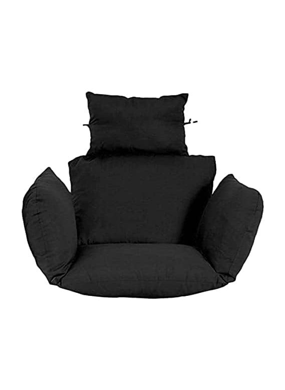 ANAND INDIA GROUPS ANAND INDIA GROUPS Polyester Designer Cushion for Hanging Swing Chair for Outdoor Egg Swing ChairGarden Swing Seat Padded Pillow Cushion Black  - Image 1