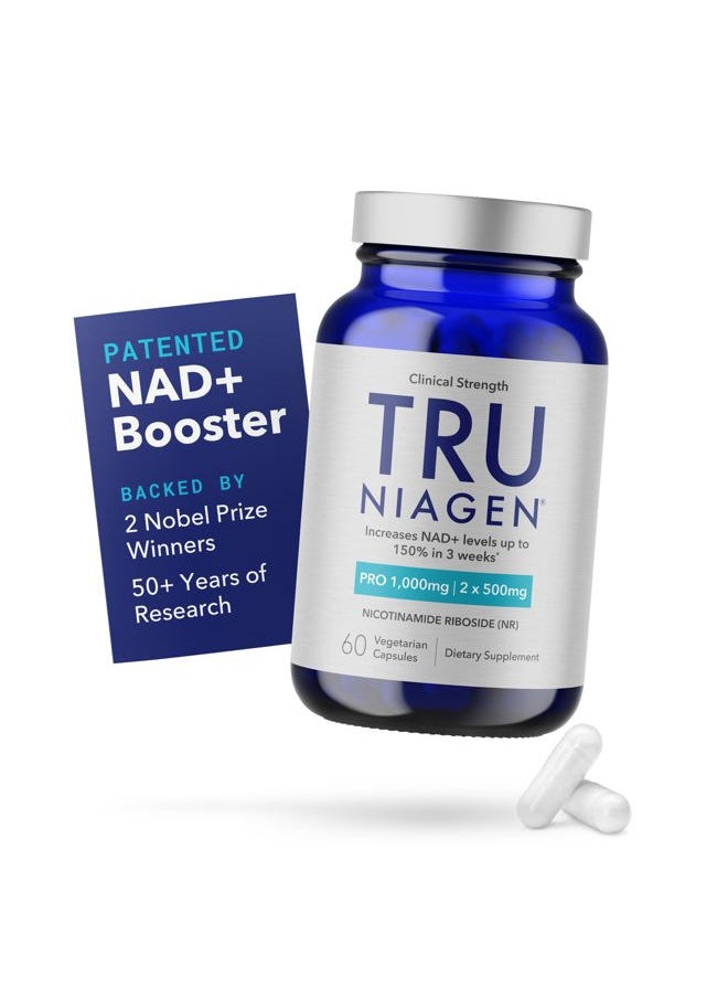 TRU NIAGEN PRO NAD+ Supplement for Anti Aging and Cell Regeneration, 1000 mg Patented Niagen, 30 Servings | Supports Cellular Energy | Nicotinamide Riboside (NR) Daily Supplements for Men and Women  - Image 1