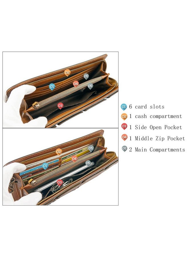 LETEULO Crossbody Bags for Women Handmade Shoulder Bag Leather Purse Vintage Designer Satchels Handbag (Brown) - Image 1