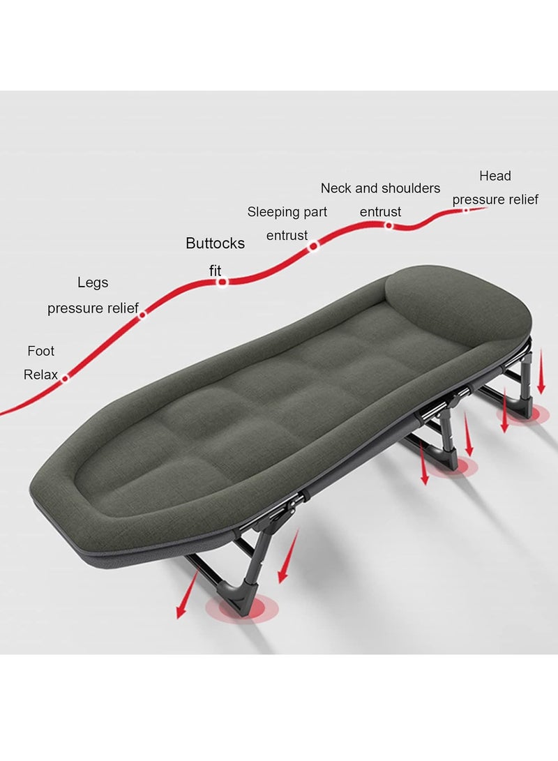 DubaiGallery Nordic Iron Art Folding Beds Simple Home Furniture Office Recliner Bed Outdoor Portable Travel Bed Hospital Accompanying Bed - Image 2