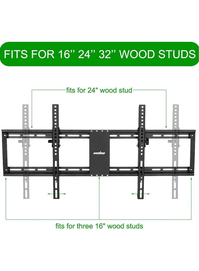 32-85" TV Wall Mount Bracket: Tilt Ultra Slim Fixed TV Mount for LED LCD OLED Plasma TVs with Spirit Level Super Strong 132 lbs Weight Capacity VESA up to 800 x 400 - Image 4