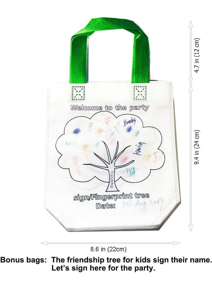 HZYH 12 Pack Reusable Non-Woven Party Favor Bags with Printed Outlines, Eco-Friendly Gift Bags for Events and Group Activities (Random Colors) - Image 2
