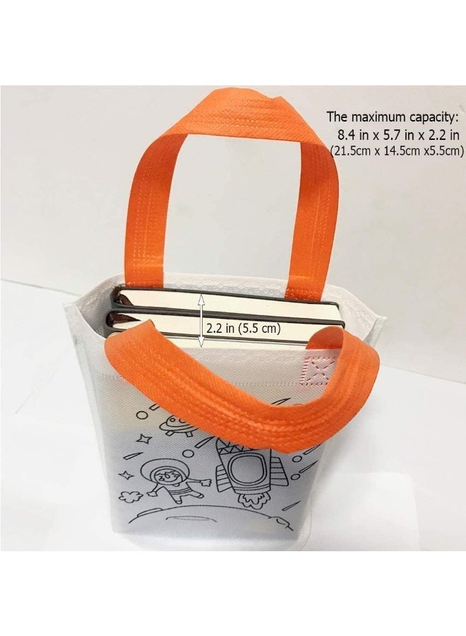 HZYH 12 Pack Reusable Non-Woven Party Favor Bags with Printed Outlines, Eco-Friendly Gift Bags for Events and Group Activities (Random Colors) - Image 3