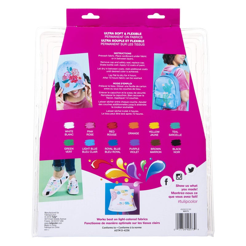 Tulip 40573 Palette Kit Brush-On Paint, 15 Piece, Multi - Image 2