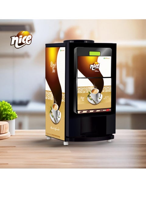 Nice Café Mini 2 Option Tea and Coffee Machine- 2 Different Hot Beverages fully automatic Dispenser- Coffee Vending Machine for Supermarket and Small Offices ABS Molded 1500 Watts