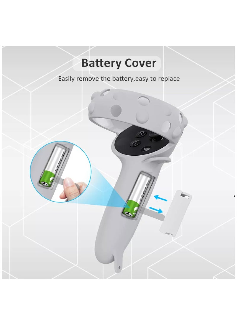 YONK Controller Grips Cover Accessories Compatible With Quest 2 With Battery Opening Protector With Knuckle Straps  - Image 3