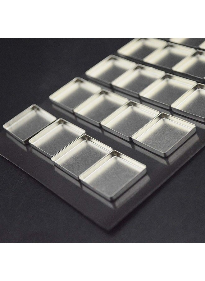 lasenersm 30 Pieces Empty Square Metal Tin Palette Pans Empty Square Metal Pans Cosmetic Eyeshadow Pans For Eyeshadow Palette Magnetic Makeup Palette 26Mm Wide 3.5Mm Height  - Image 5