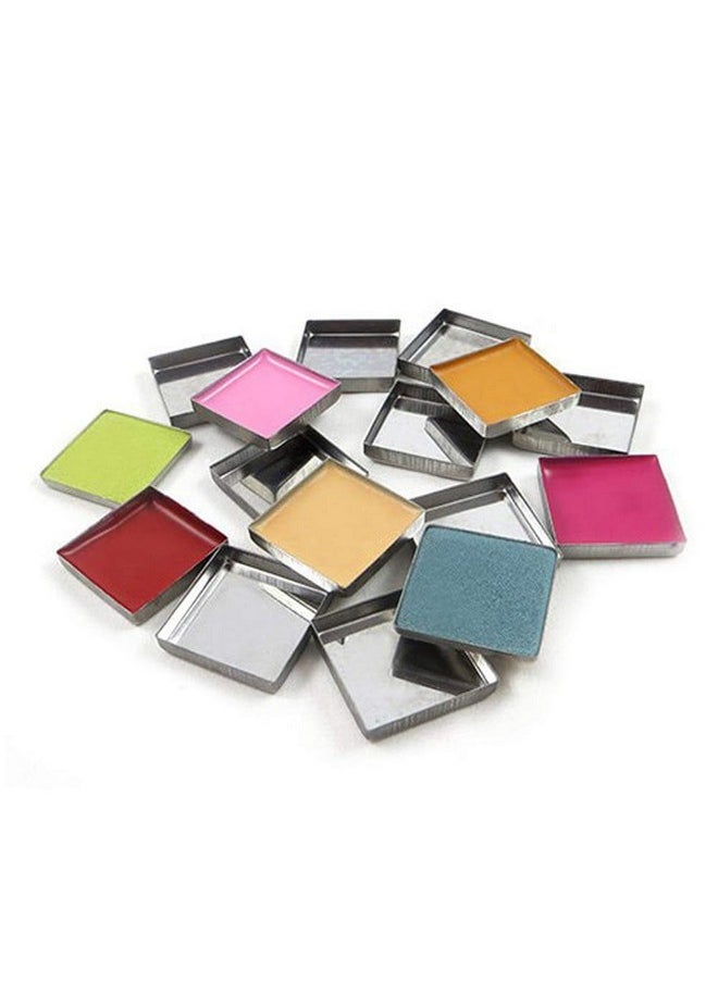 lasenersm 30 Pieces Empty Square Metal Tin Palette Pans Empty Square Metal Pans Cosmetic Eyeshadow Pans For Eyeshadow Palette Magnetic Makeup Palette 26Mm Wide 3.5Mm Height  - Image 3