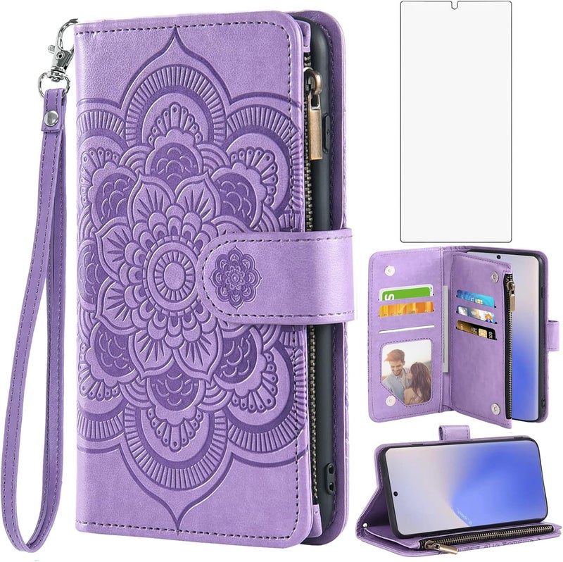 أسو ويش حافظة هاتف محمول Asuwish لجهاز Samsung Galaxy Note 20 5G مع واقي شاشة وحامل بطاقات وجلد قابل للطي مع زهور ومحفظة وحامل لحالات هاتف Note20 وواقي شاشة زجاجي مقوى فك متكرر لا يتشوه - Image 1