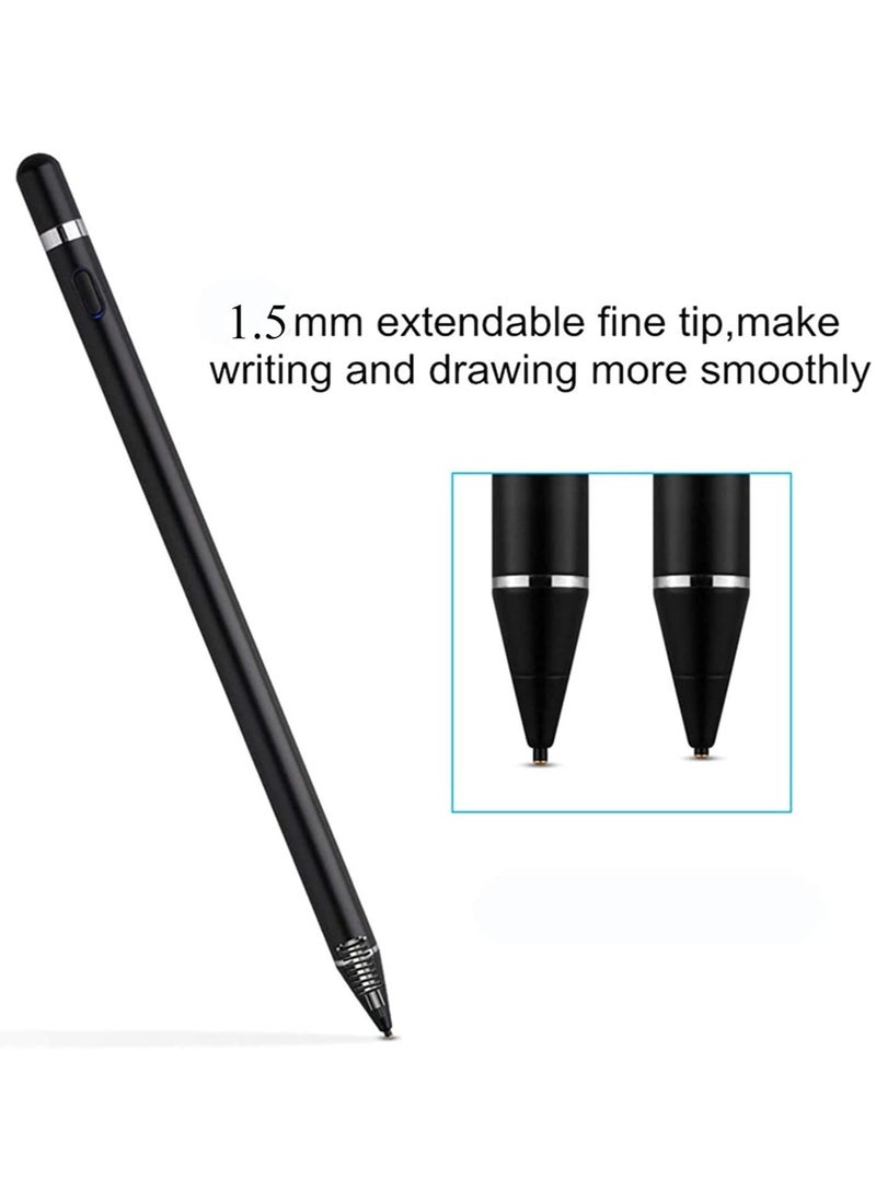 BGM Active Stylus Pen for Android,iOS, iPad/iPad 2/New iPad 3/iPad4/iPad Pro/iPad Mini/iPad Mini 2/3 /4 and Most Tablet,1.5mm Fine Point Rechargeable Digital Stylus Pen（Black  - Image 3