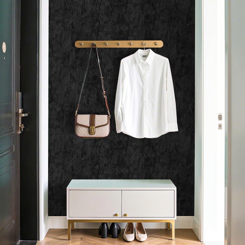 HelloWall Self Adhesive Velvet Wallpaper Black Soft Velvet Fabric Wallpaper 17.7"x80" Wrinkled Textured Felt Fabric Wall Paper Peel and Stick Black Flocking Liner Paper for Drawer Jewelry Removable - Image 4
