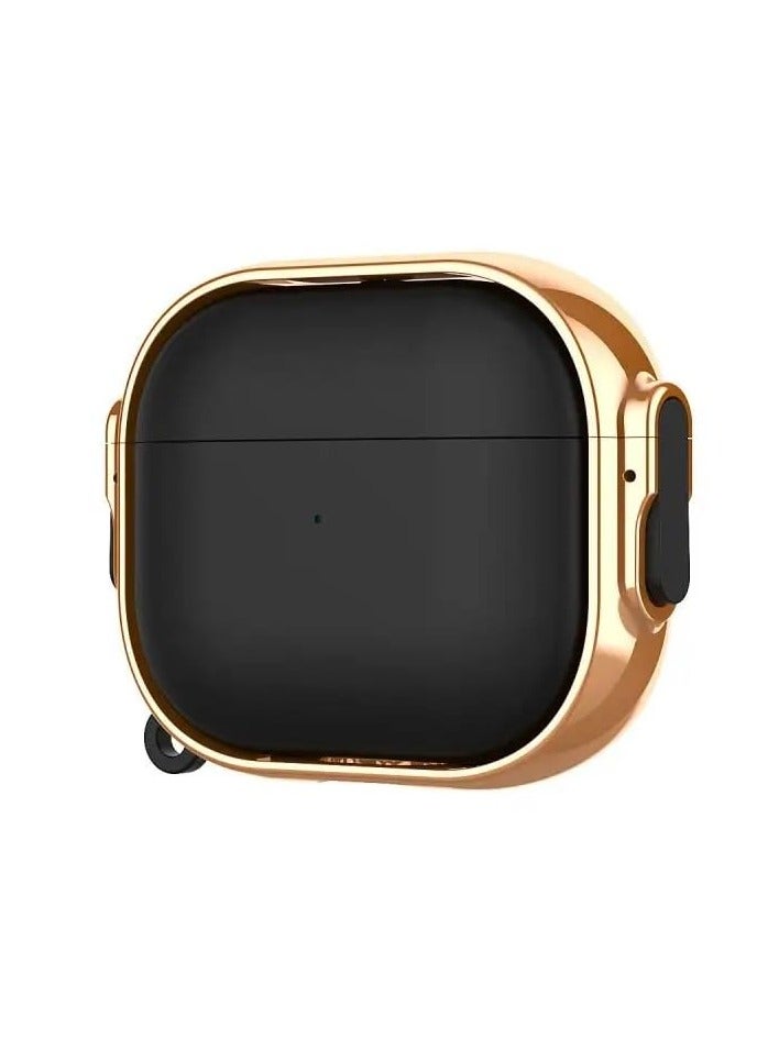 case for AirPods Pro 2nd Generation case 2022, Secure Lock Clip AirPod Pro 2 case, Hybrid Material, Full Body Protective Cover for New AirPod Pro 2 & AirPod Pro (Black And Rose Gold)  - Image 1